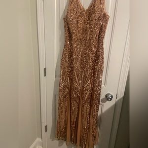 Rose Gold Sequin Prom Dress